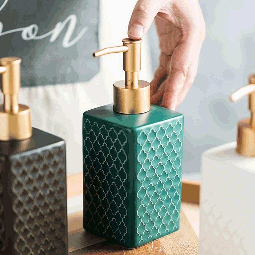 Soap Dispensers Soap Dispenser with Plastic Pump Refillable Liquid Soap Pump Bottle Shower Pump Lotion Dispenser-12.7Oz/3Colors for Kitchen Bathroom,White