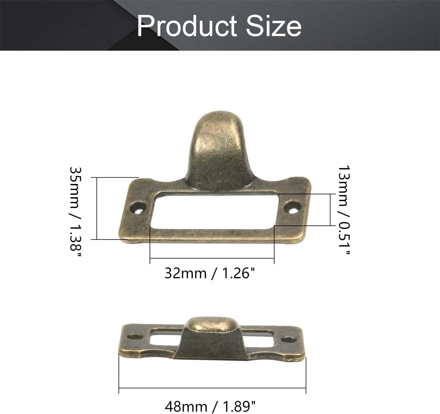 MroMax 20PCS Zinc Alloy Label Holder Pull Handles 1.89" x 1.38" (LxW) Vintage Label Frame Drawer Pulls Knobs for Cabinet Wardrobe Cupboard Dresser Drawer Door Green Bronze Tone (with Screw)
