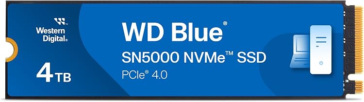 Western Digital 4TB WD Blue SN5000 NVMe SSD PCIe Gen 4.0 M.2 2280 for Creators