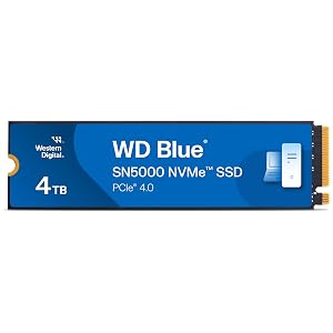 Western Digital 4TB WD Blue SN5000 NVMe Internal Solid State Drive SSD - PCIe Gen 4 0 M