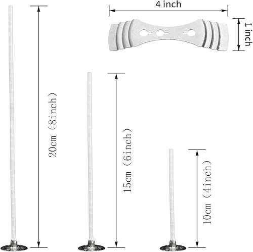Miniatura 8 de 100 calcomanías de mechas de vela de 4.72 pulgadas, preenceradas, sin humo, trenzadas, 2 portavelas de metal y práctico fijador de mechas,
