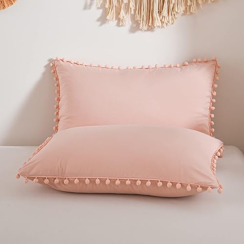 Miniatura 329 de Blue Body Pillow Cover Shabby Chic Long Pillow Case Cover Navy Blue Pom Poms Fringe Body Pillow case with Pocket Closure 20x54 inches(Body,Navy Blue)