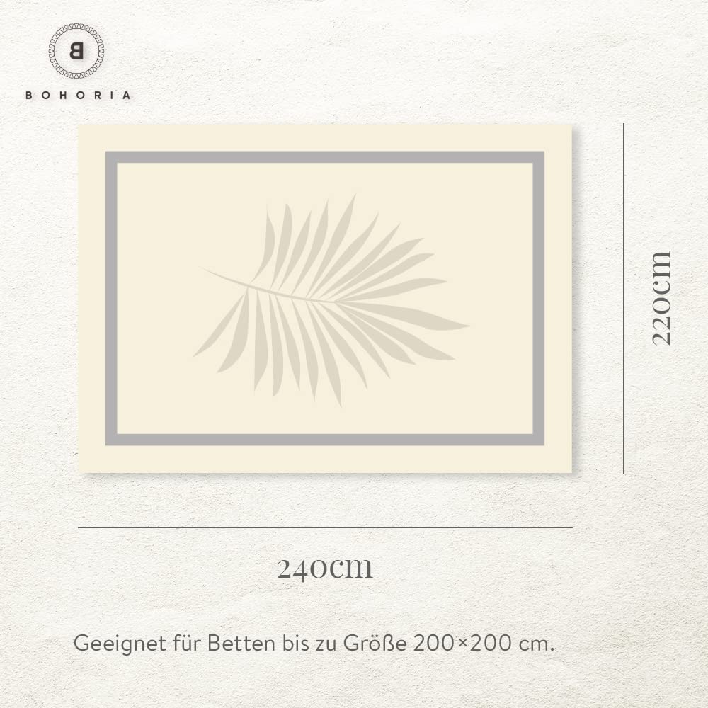 BOHORIA® Premium Tagesdecke 220x240 cm Bali | 100% Baumwolle | Oeko-Tex® | Bettüberwurf Wohndecke Wendedecke Sofadecke mit Muster | extra-groß 220 x 240 cm (Elephant)
