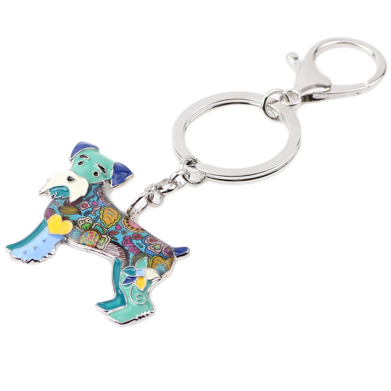 BONSNY Boston Terrier Schlüsselanhänger – Emaille-Legierung Mit Strass, Ca. 45mm, Charmantes Hundezubehör-Geschenk