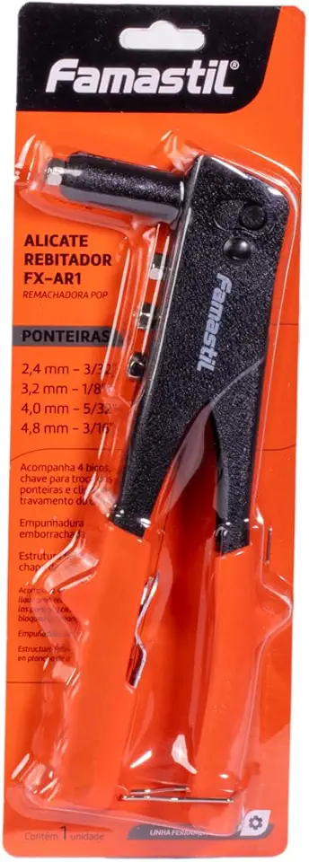 Alicate Rebitador AR1 Famastil com 4 Bicos – Ferramenta Profissional para Rebitagem Precisa e Durável