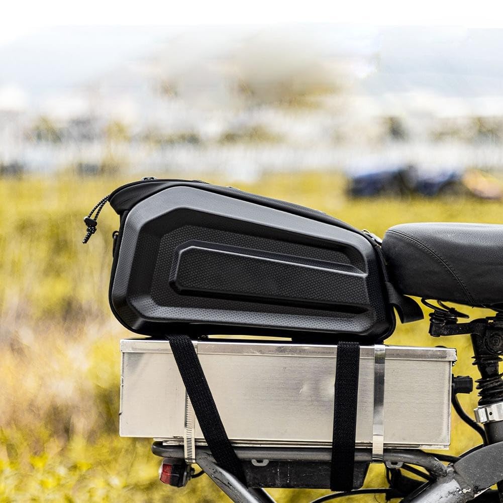 10L PU poliestere borsa portapacchi posteriore per biciclette con grande apertura cerniera interna spaziosa e tracolla rimovibile