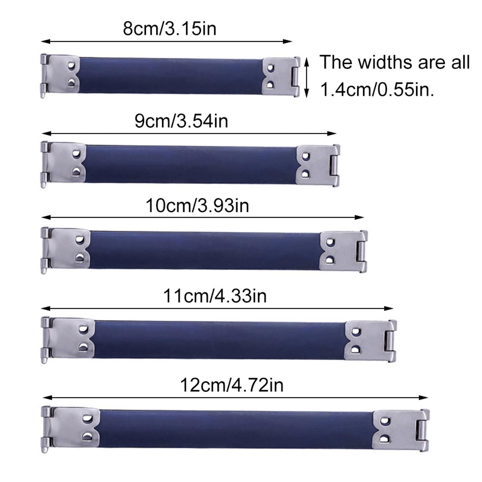 10Pcs Metal Internal Squeeze Locking Clasps Flex Closure Frame Hinges Spring Clip Purse Making Accessories for DIY Crafts(8cm) - Image 2
