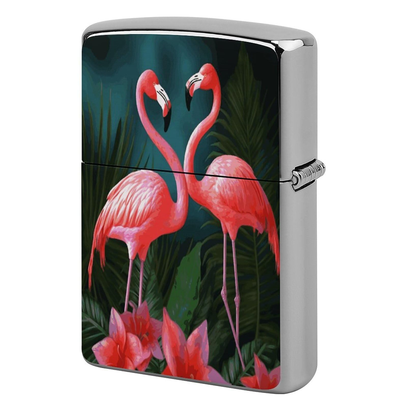 Fodpand Style Flamingo Flowers Metal Lighter Case Cover Lighter Sleeve