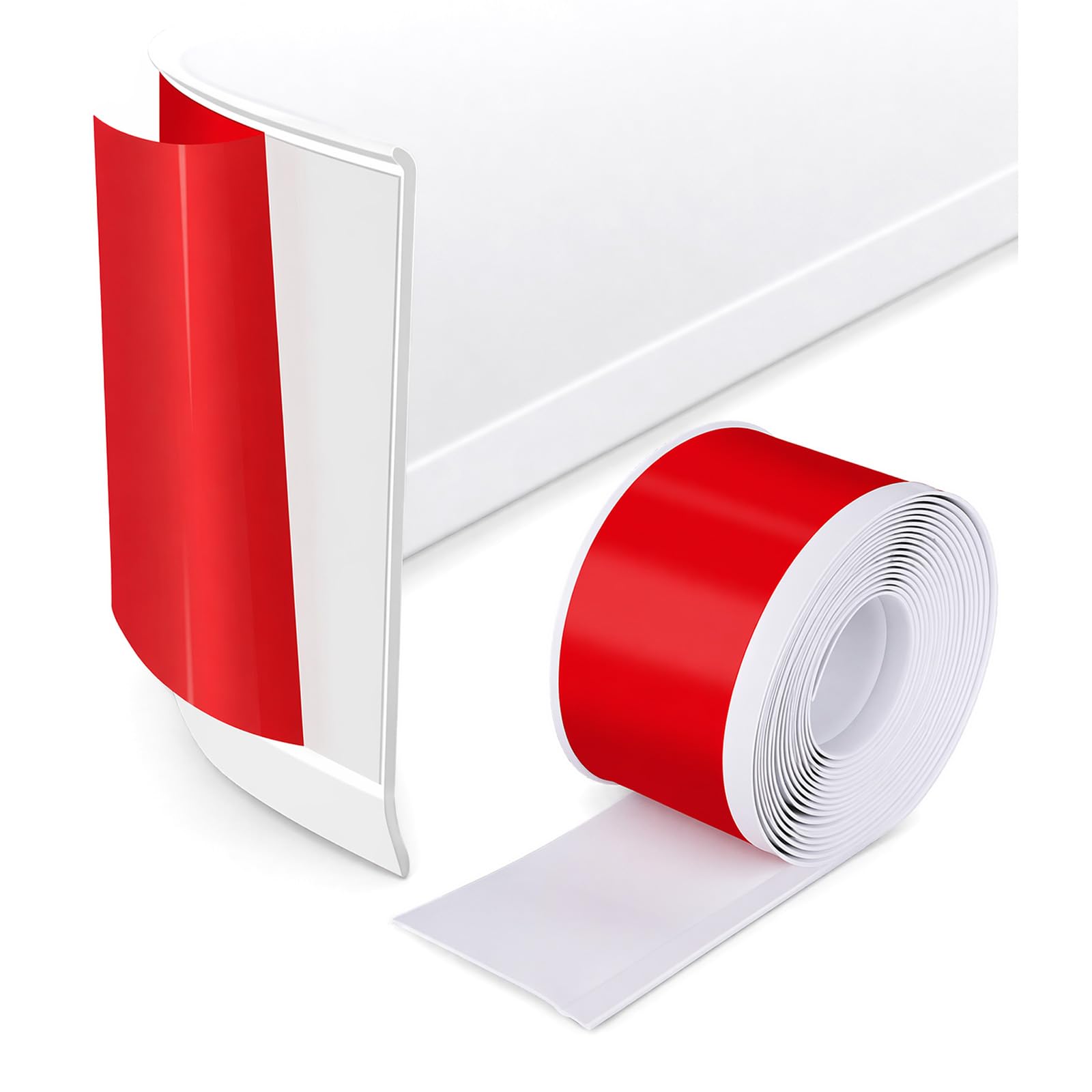 Self Adhesive Skirting Board, 7cm x 6m Flexible PVC Wall Trim