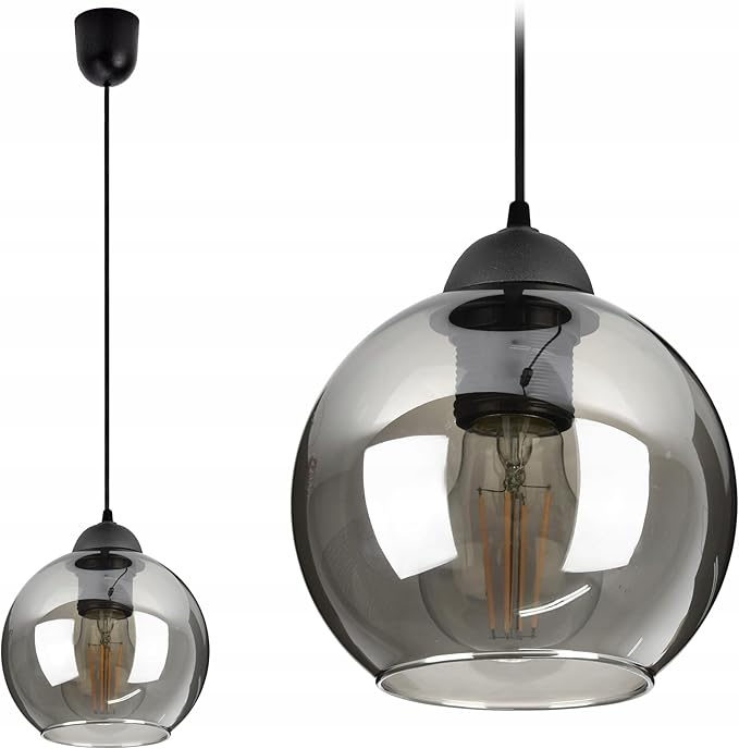 FKL DESIGN Home Deco Plafondlamp hanglamp hanglamp hanglamp bol zwart grijs wit lamp 830-Z1 photo 2