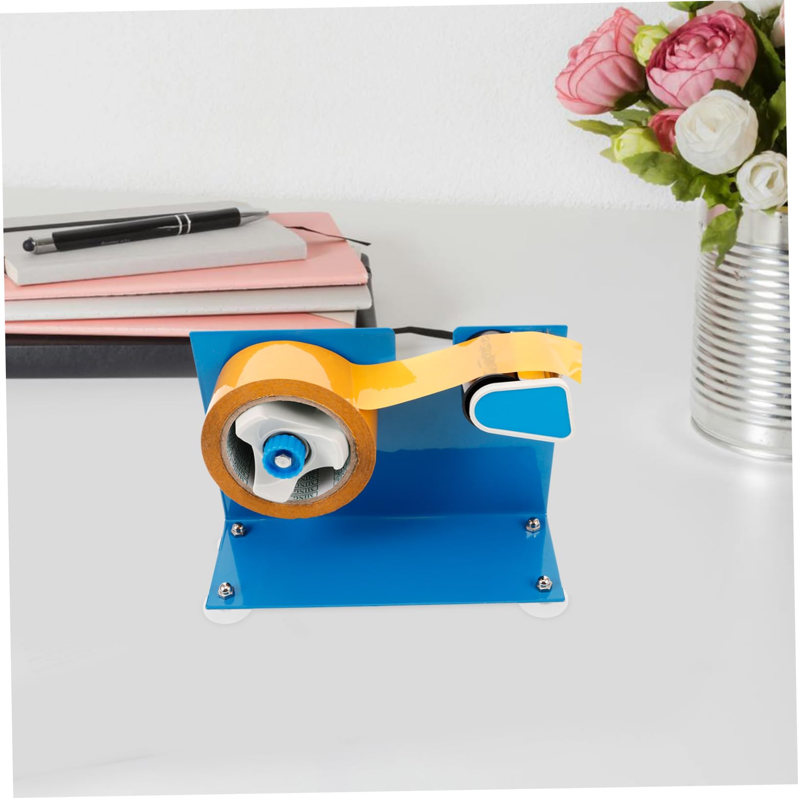 Klebebandabroller mit Saugnapf aus Eisen Blau für 5cm Breite Rollen Wiederverwendbar Sicher Montierbar für Büro und Lager