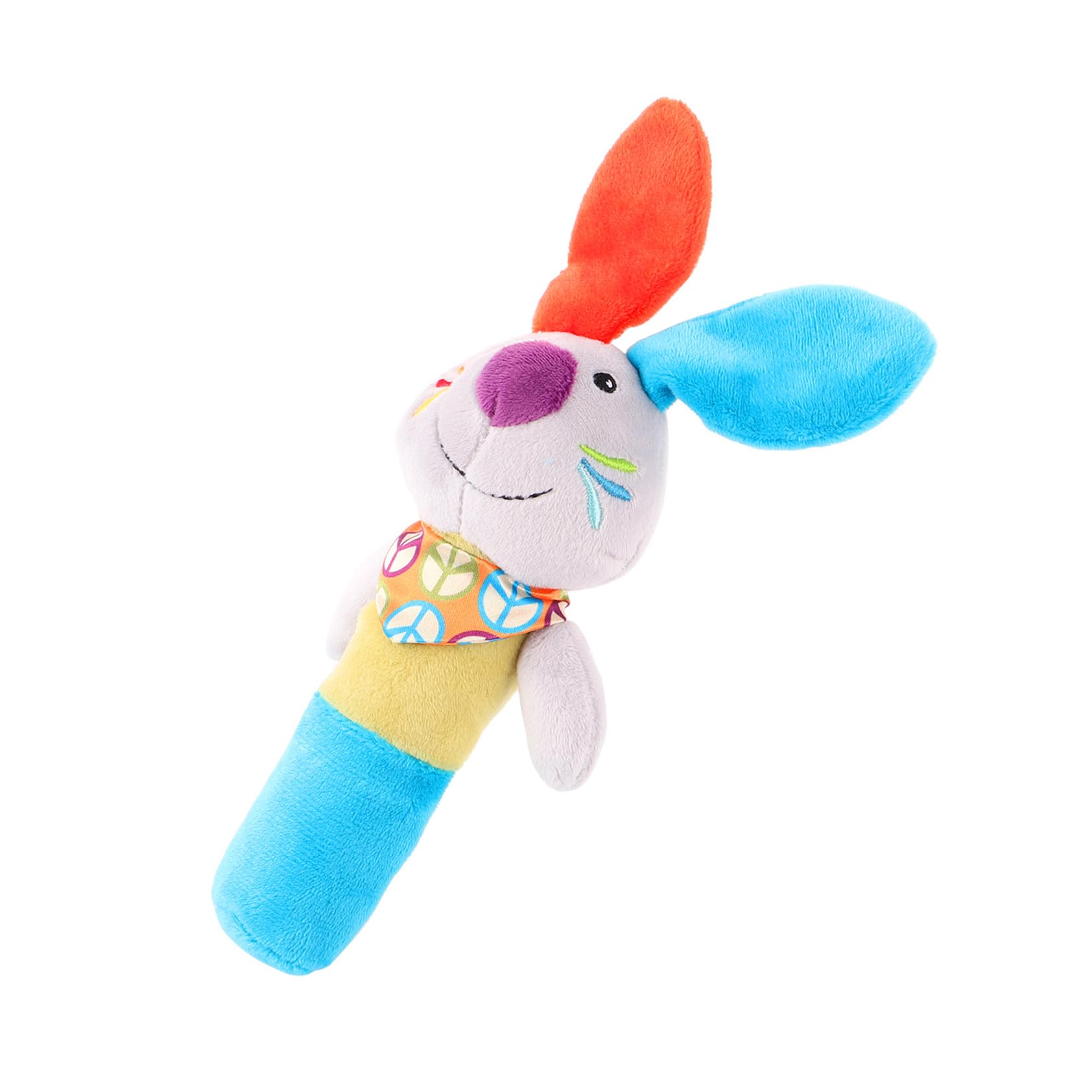 ibasenice Jouet de Préhension en Peluche pour Bébés Son Éducatif, Forme Animal Cartoon, Favorise la Motricité Main-œil, pour Éveil des Nourrissons