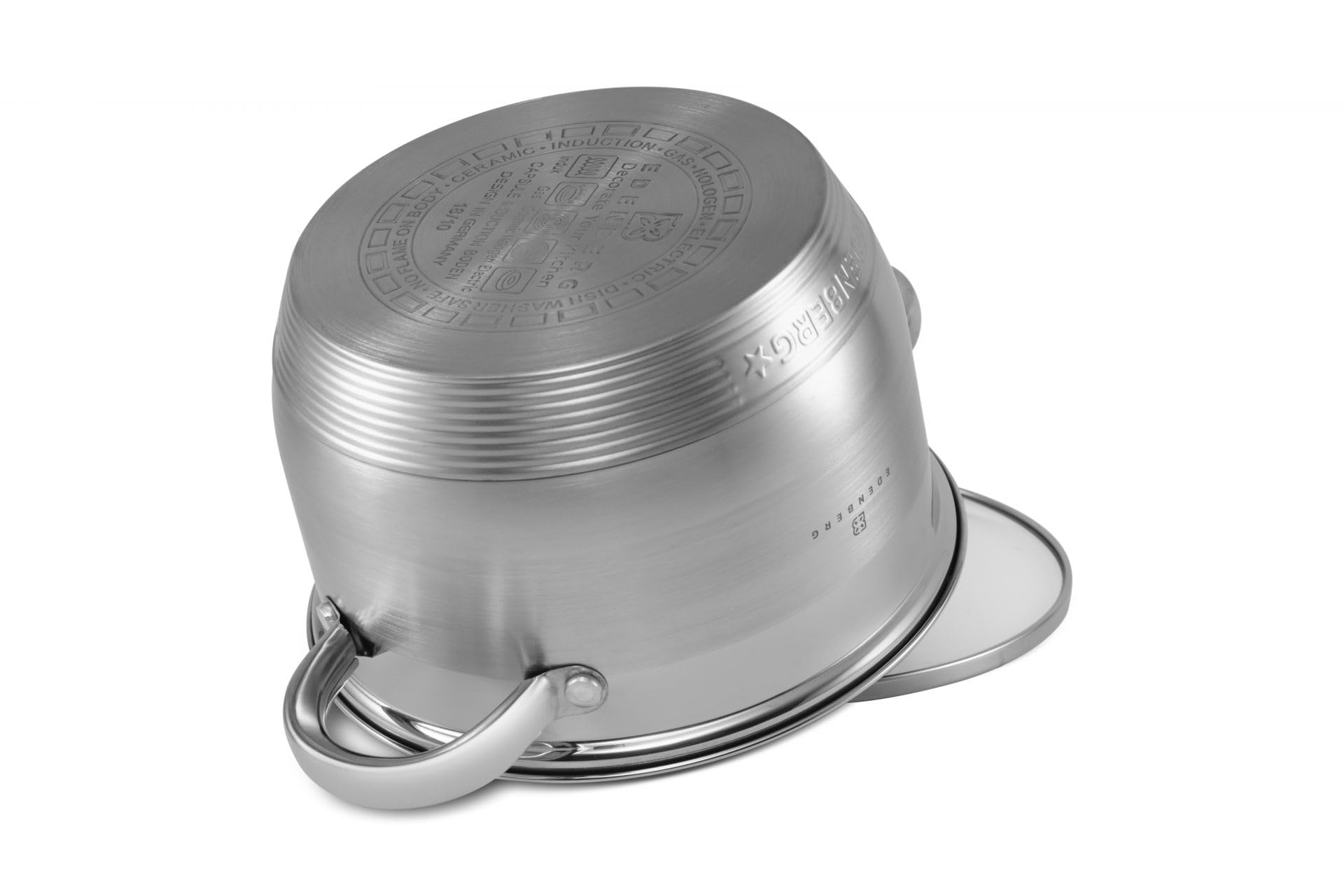 Edenberg Set di pentole in acciaio inox, 12 pezzi, con padella, set di pentole rivestite, set di pentole a induzione, adatto EB2001m