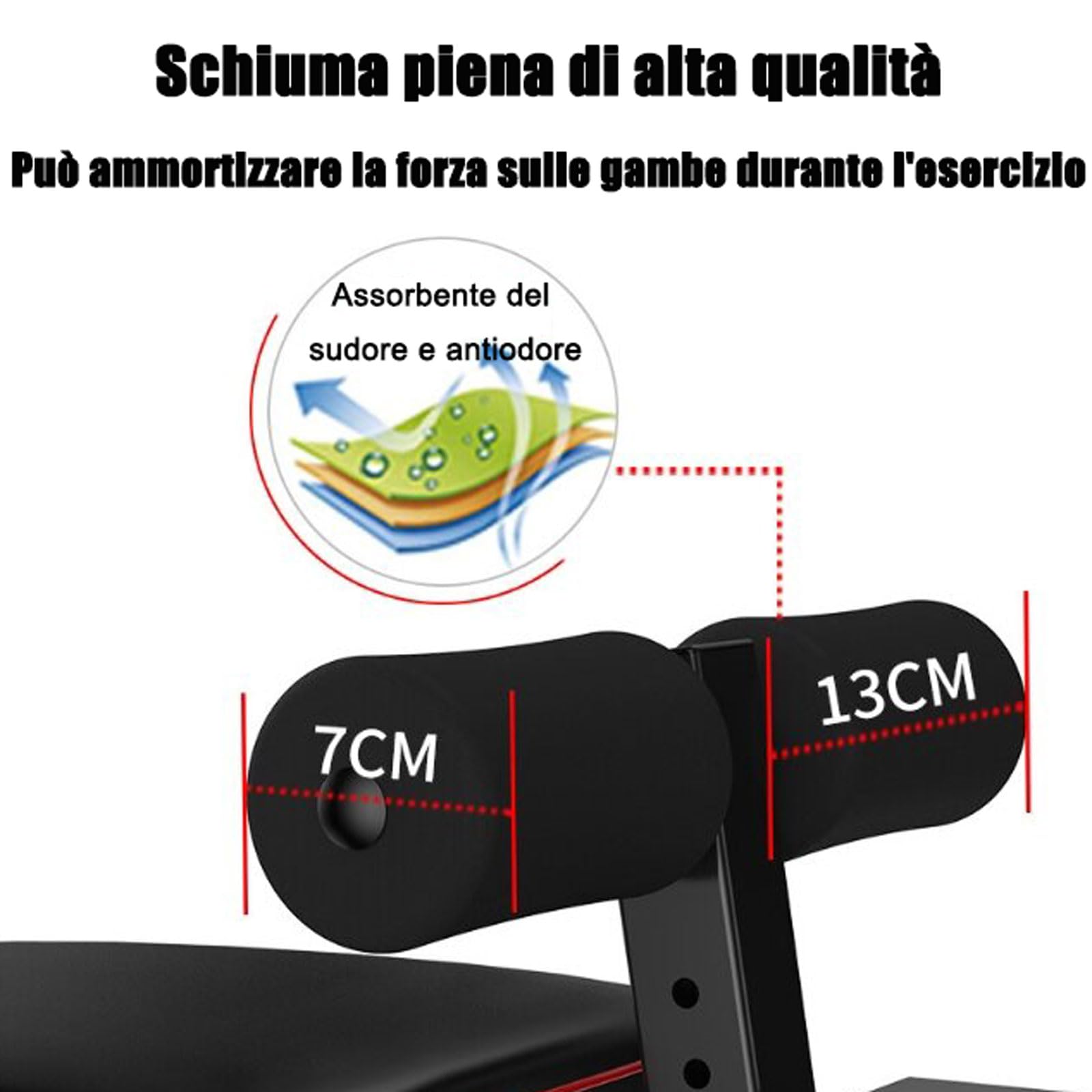 Panca Palestra Multifunzione, Panca Piana, Panca Pesi Regolabile, Pancas Addominali per l'allenamento della forza in Palestra Casa, Attrezzi Palestra CasaBlack,48 * 162 * 111CM