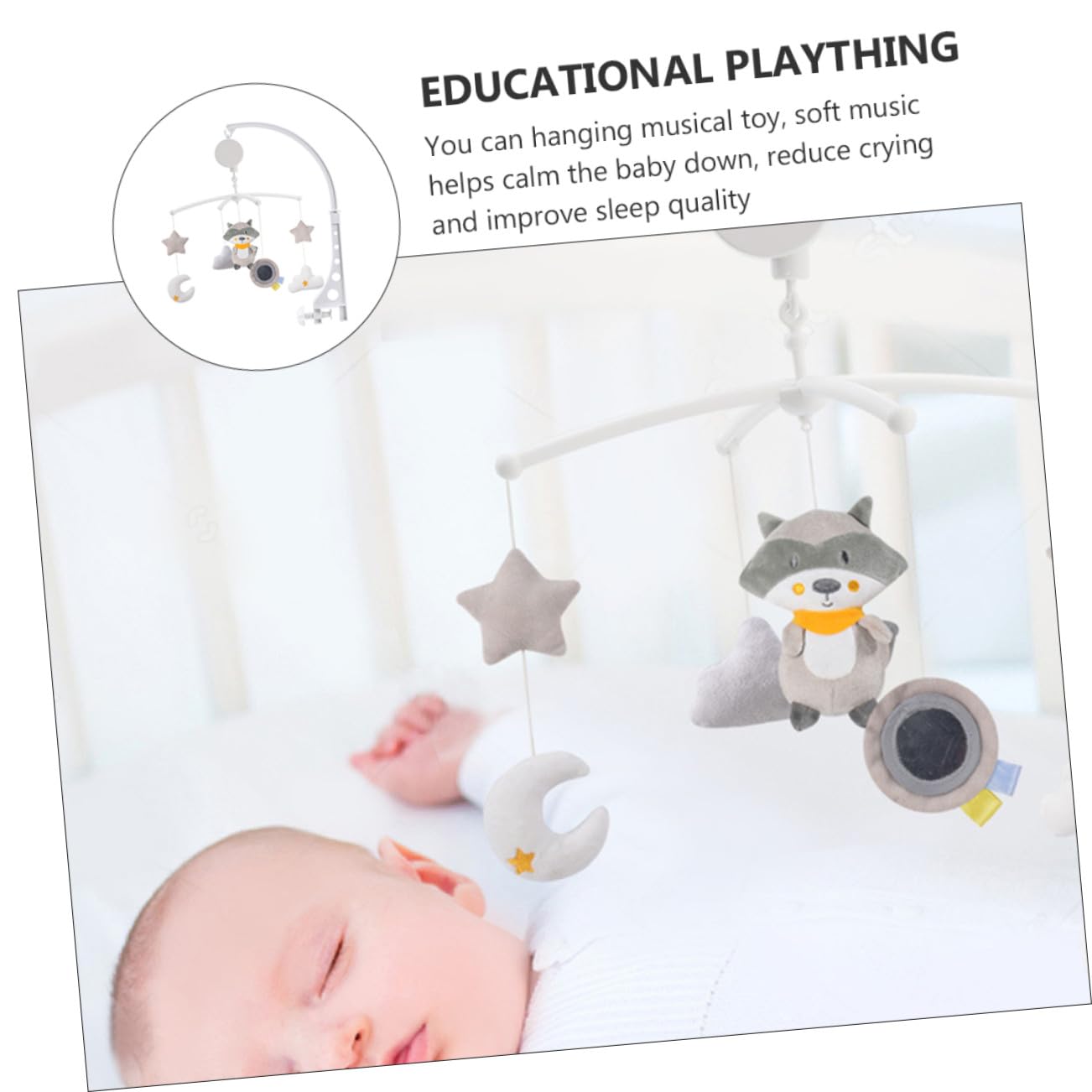Móvil de Cuna Giratorio Carillón Musical de Plástico para Cuna | Móvil de Cuna, Adorno Colgante para Habitación, Obsequio para Baby Shower y Cumpleaños, para Bebés E Infantes