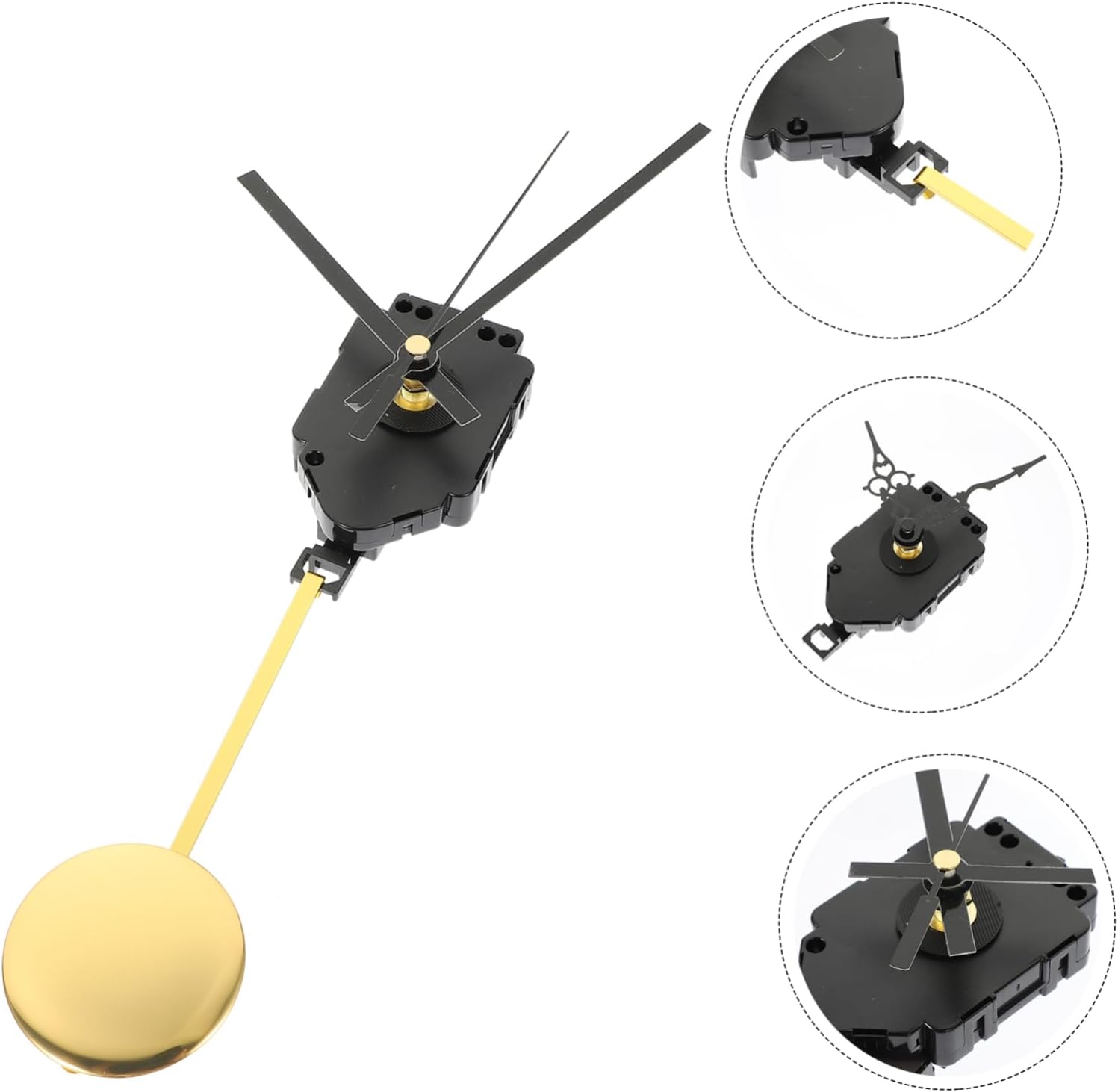 DOITOOL 3sets Clock Movement Pendulum and Hands Battery Operated Mechanism for Home Decor and Custom Clock Projects