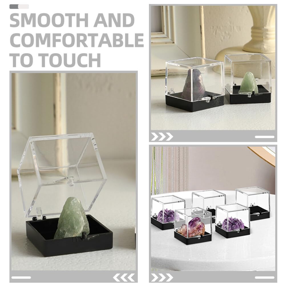 Zerodeko Transparente Präsentationsboxen Wiederverwendbar 3 Stück aus Kunststoff mit Glatter Oberfläche Einfache und Elegante Aufbewahrungslösung für Mineralienaufbewahrung für Zuhause
