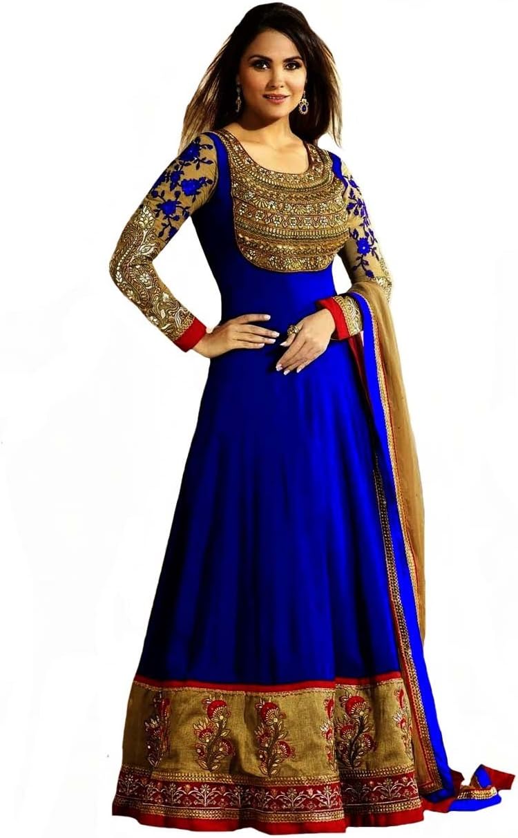 Salwar Suit Royal Blue Color Floor Length for Wedding Ceremony - Sulbha Fashi.