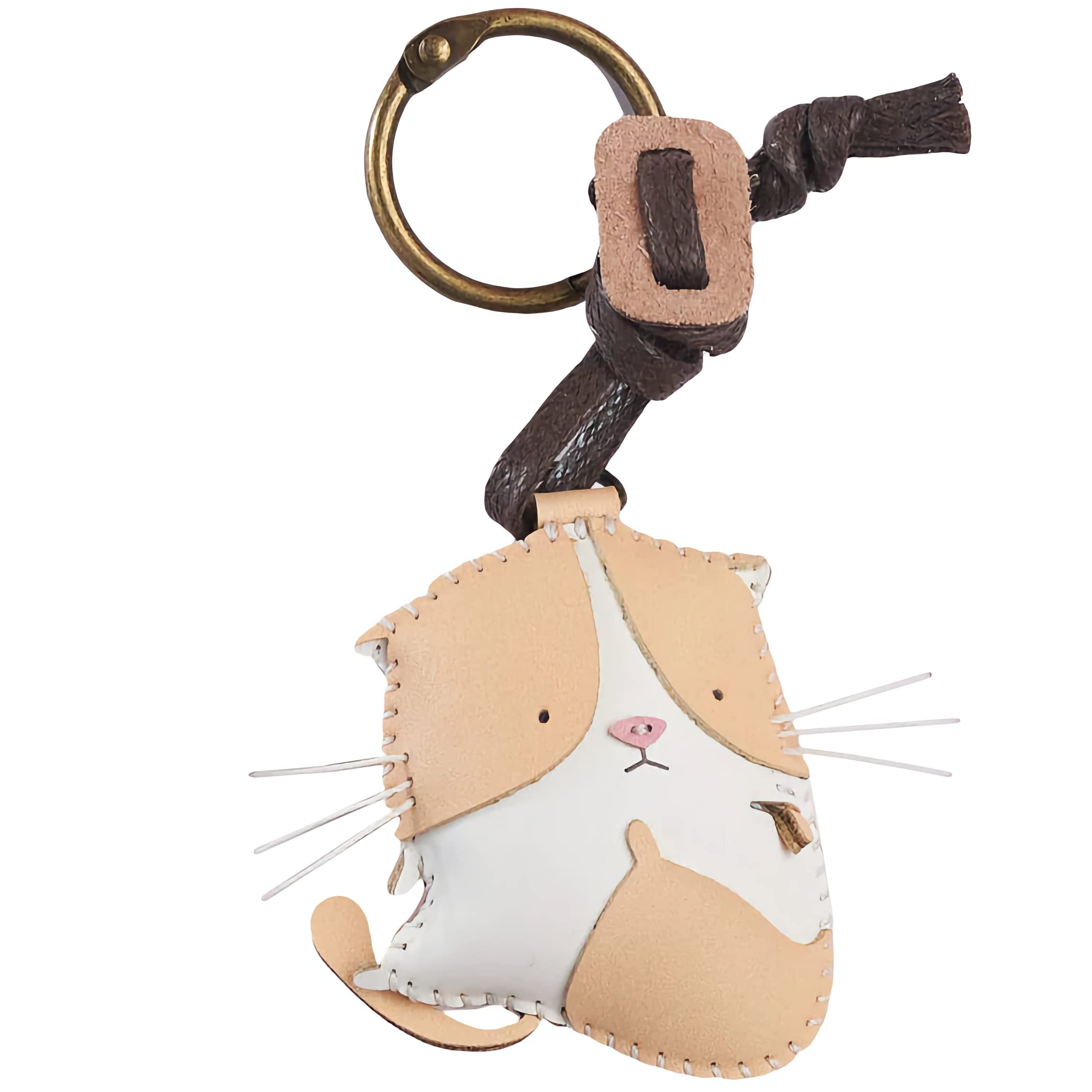 immi Anhänger Taschenanhänger, liebevoll handgefertigt (Cremefarbene Katze)