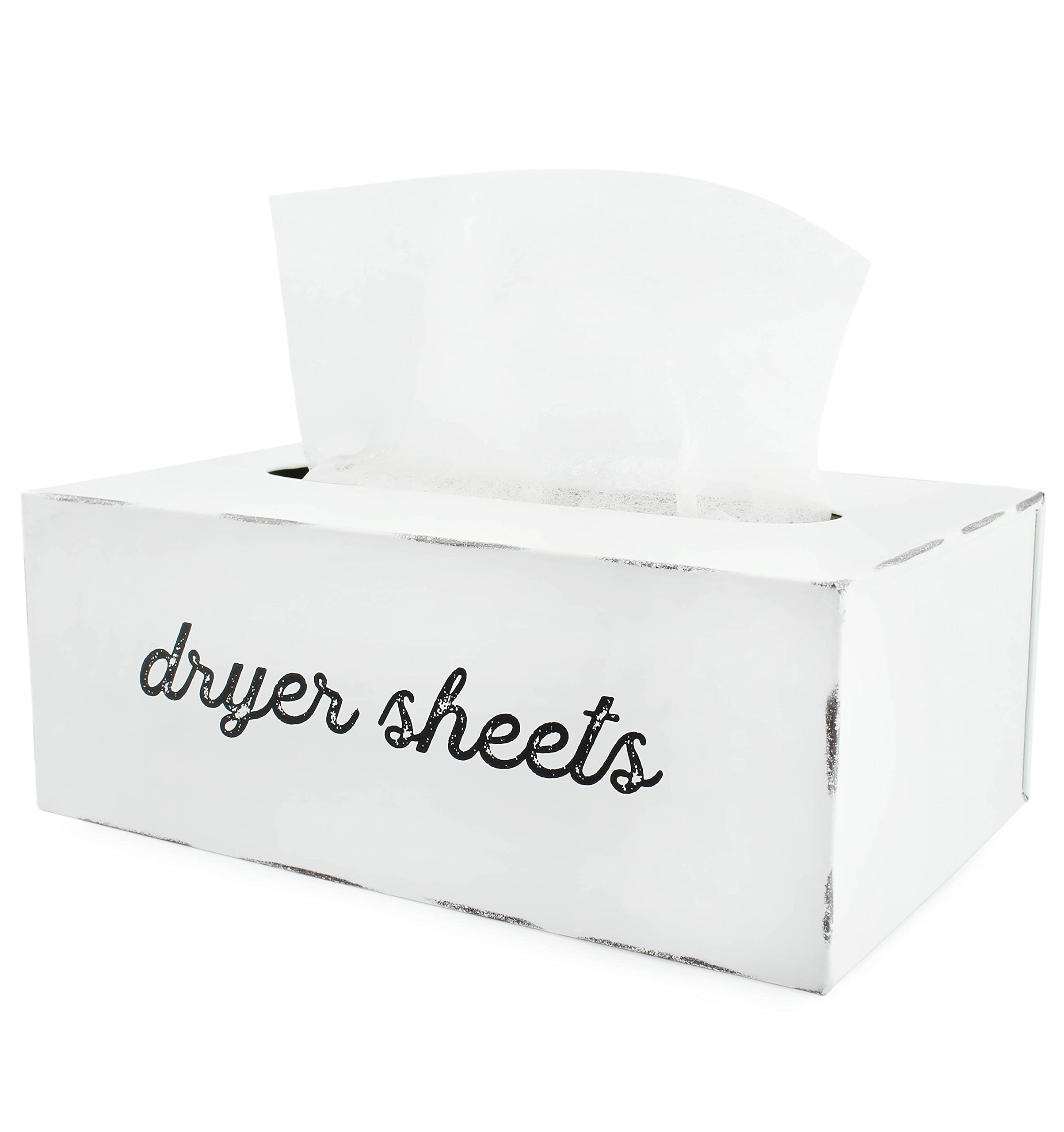 Buy AuldHome Dryer Sheet Dispenser; Countertop Rustic White Fabric