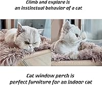 Vista 3 de Cat Window Hammock, Cat Window Perch with Fluffy Blanket, Easy to Assemble Cats Window Resting Seat for Sunbathe Indoor