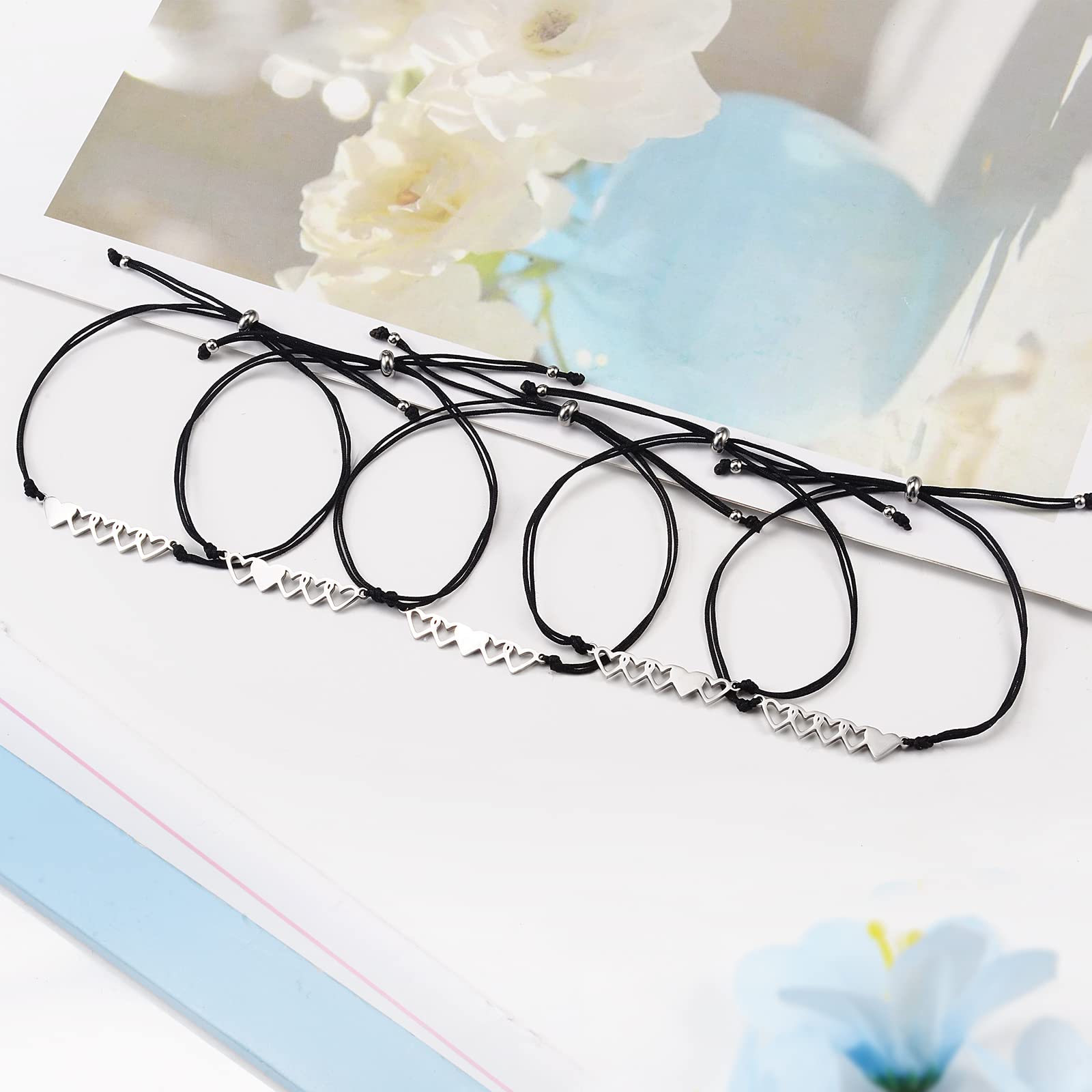 YELUWA 2/3/4/5 Pcs Best Friend Friendship Couples Bracelets, Sisters Gifts from Sister Matching Heart / Knot / Handcuff Bracelets Friendship Gifts for Women Friends Sister Him Her Boyfriend Girlfriend Valentines day