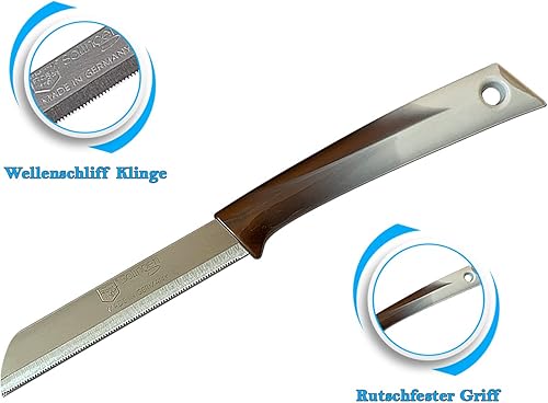 Miniatura 3 de SMI - Juego de 6 cuchillos de pelar con borde dentado, cuchillo para verduras, cuchillo de frutas, cuchillo de cocina fabricado en Solingen Alemania