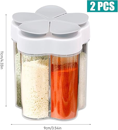 Miniatura 2 de 2 contenedores de especias de viaje, 5 en 1 frascos de condimentos para campamento, botella de condimentos de plástico transparente para cámper,