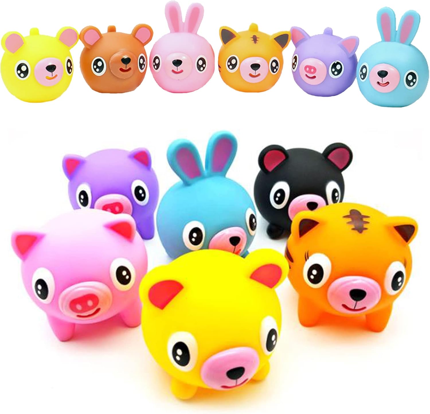 Squeeze Toy for Kids, Children's Decompression Toys, Stress Release Screaming Toy Doll with Tiger Rabbit Bear Pig Designs Autism ADHD for Kids Boys Girls Adults (2PCS Random Animals)