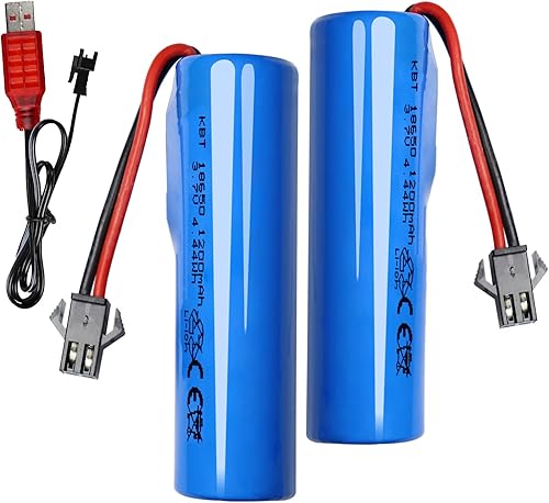 Miniatura 9 de KBT - Batería de litio para automóvil a control remoto: batería recargable de iones de litio de 3.7 V 800 mAh con enchufe SM -2P y cable de carga