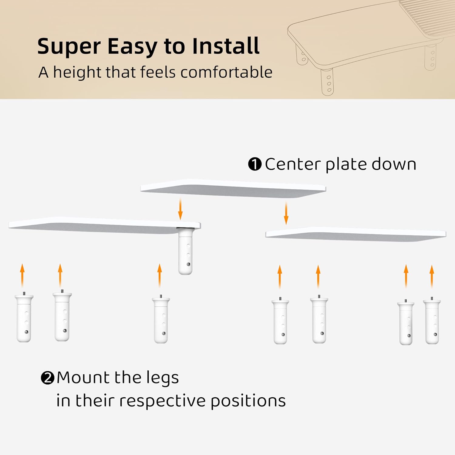 Dual Monitor Stand For Desk,Adjustable Height Long Wood Computer Riser For Computer,Laptop,Printer,TV,White