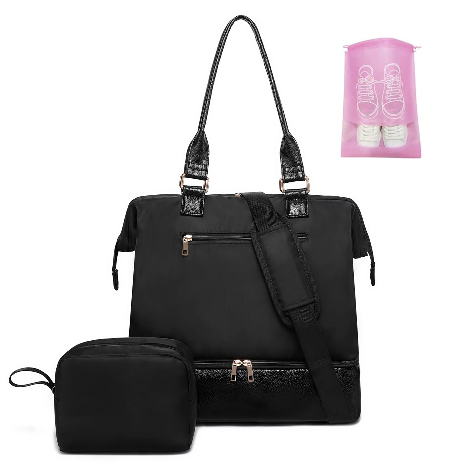 Weekender Bags for Womens Travels Overnight Carry on Luggage Shoulder Duffel Beach Gym Tote duffel Bag with Shoe Compartmentâ€¦