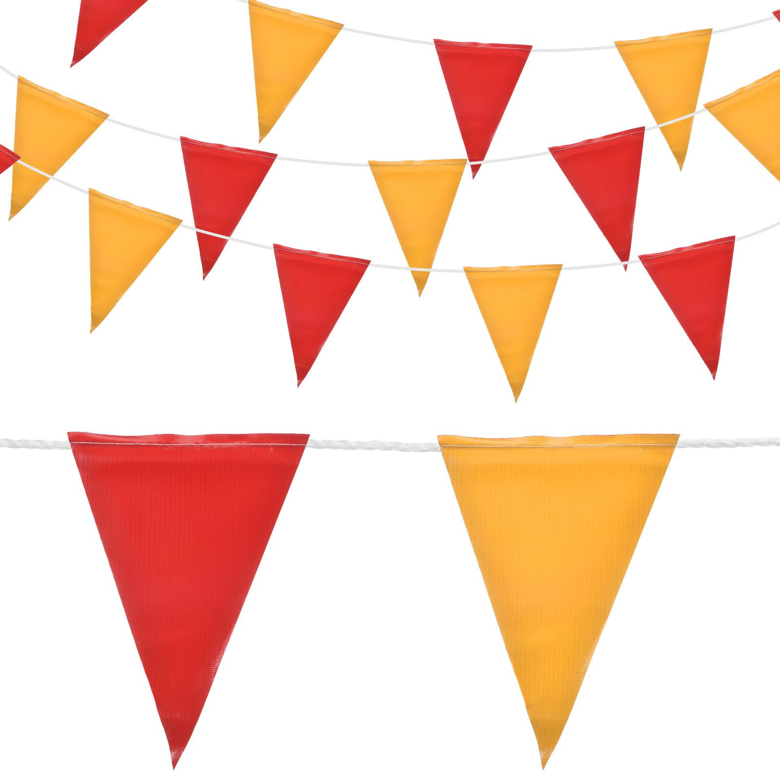 QUARKZMAN 45pz Bandiere a Triangolo Striscione Bandierine 31m Rosso Giallo