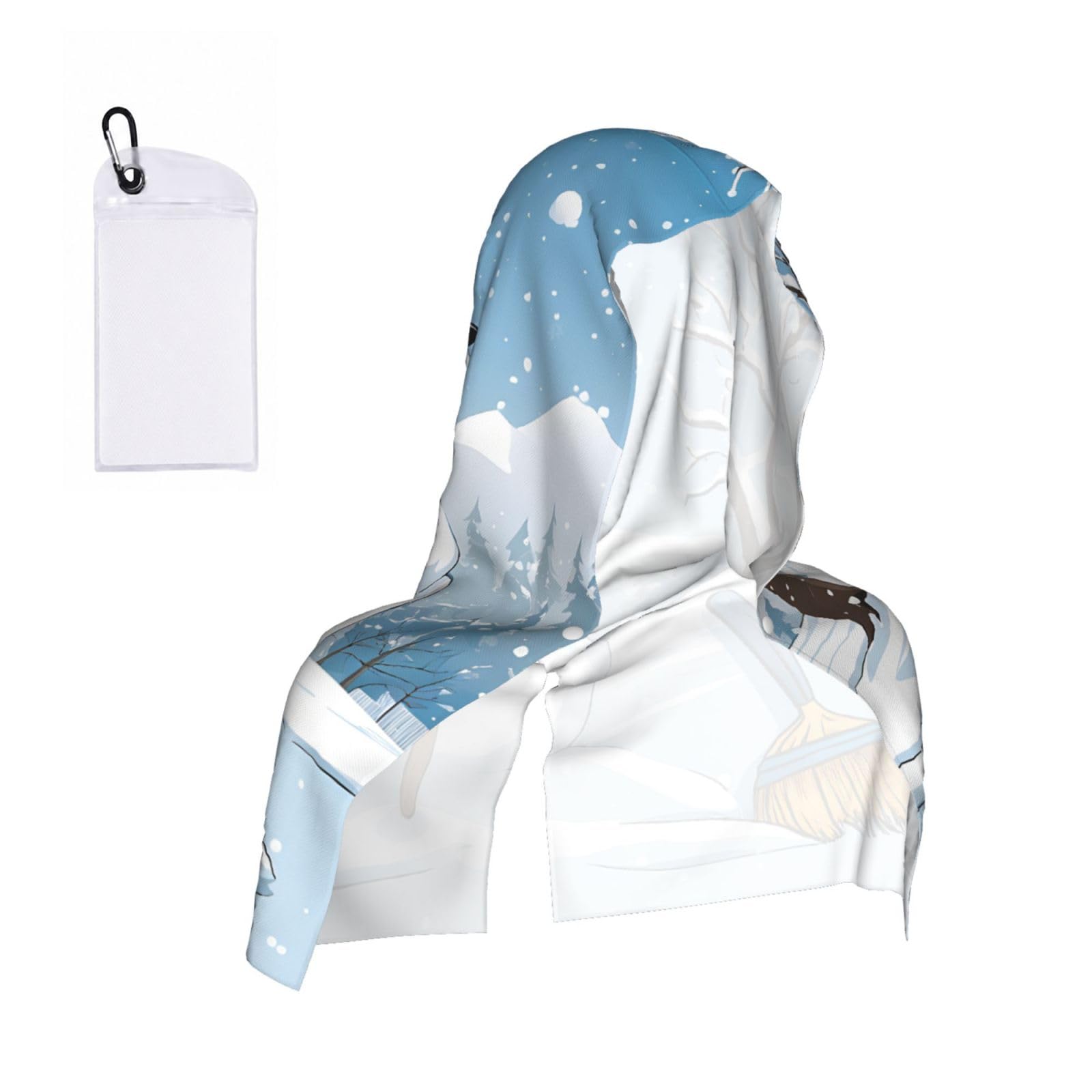 ESNAIUVCD Christmas Print Multifunctional Cooling Hoodie Bandana Portable Sweat Absorbing Design For Beach Workouts Exercise Heat Relief Accessories
