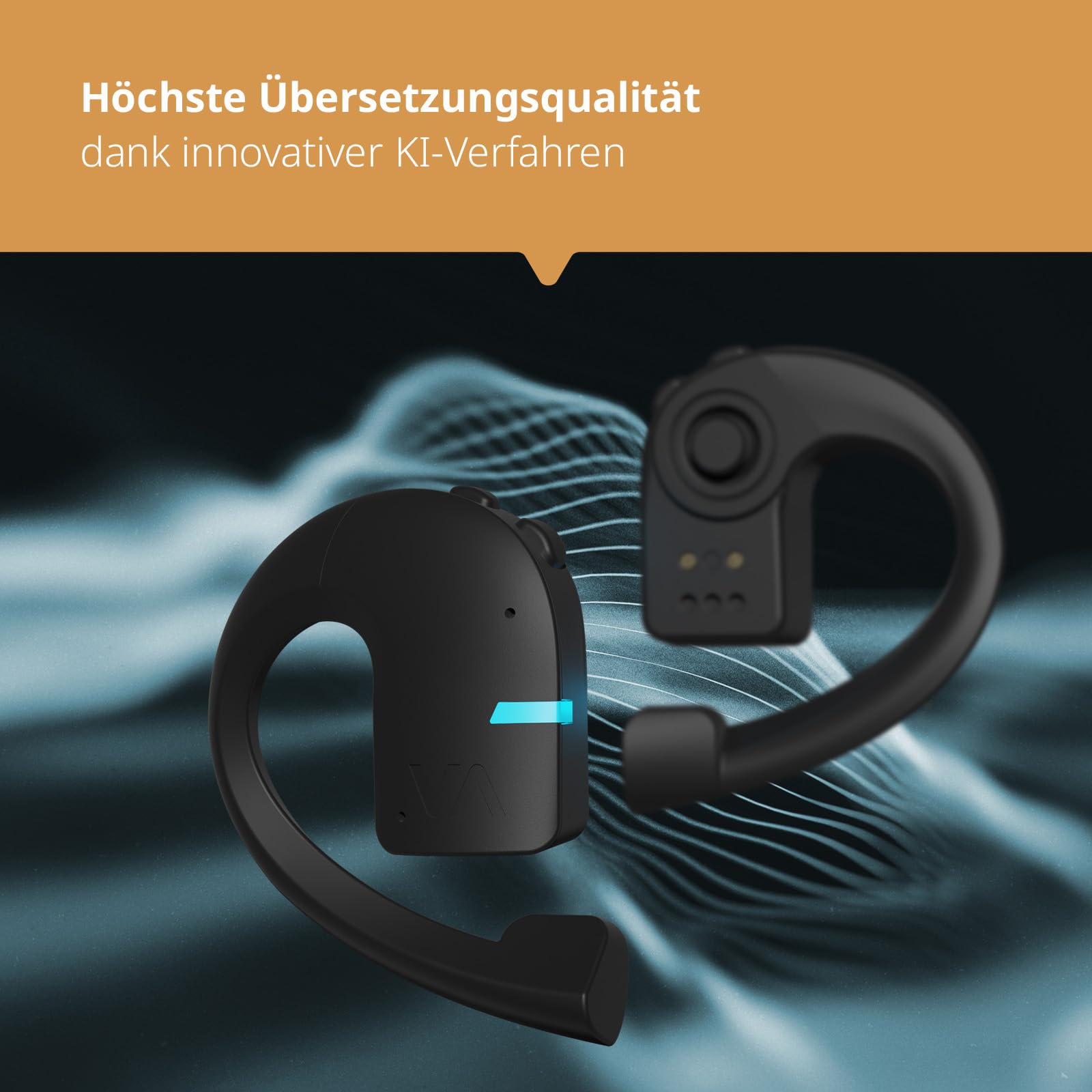 Vasco Translator E1 Übersetzer Kopfhörer mit 50 Sprachen on-ear Sprachübersetzer