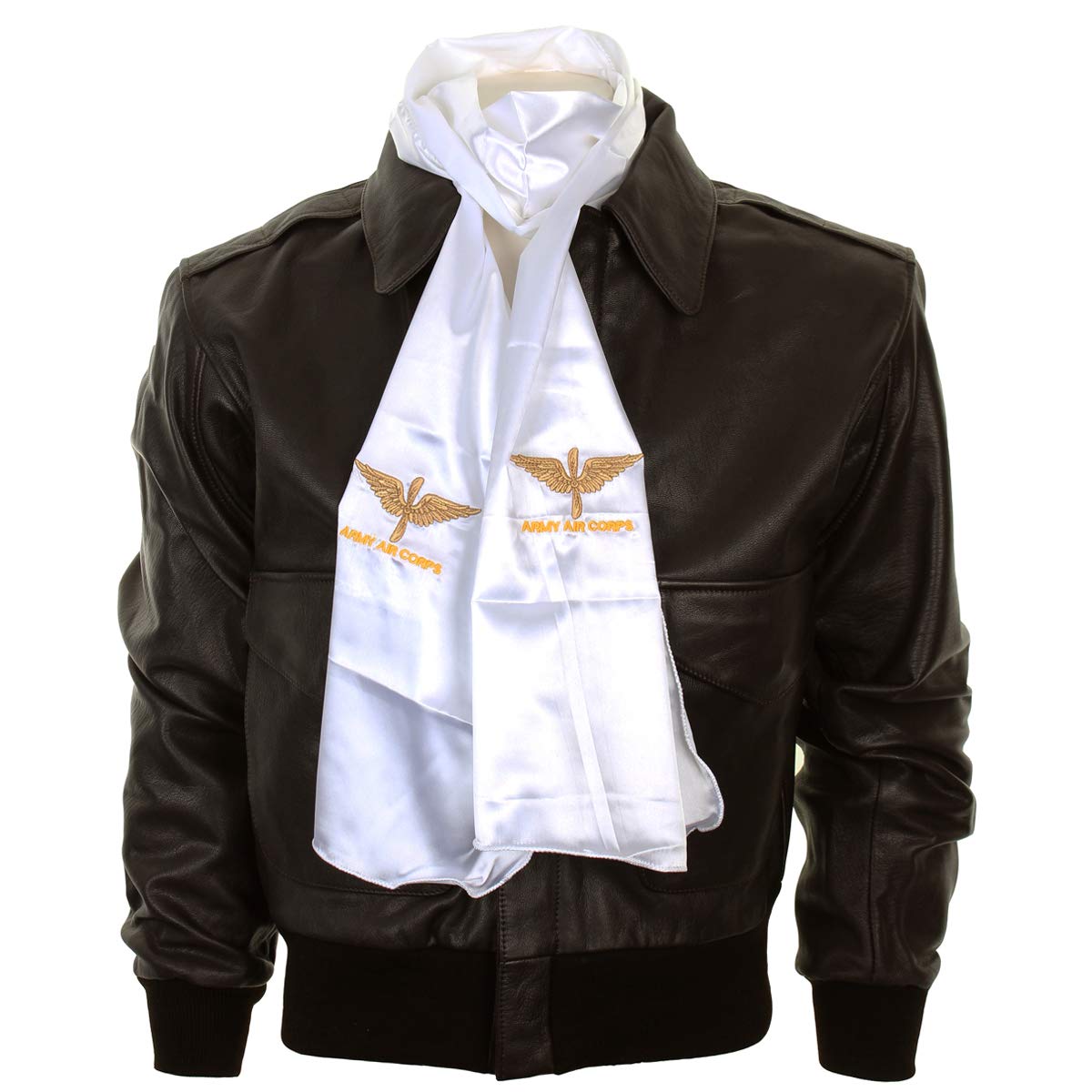 Epic Militaria Reproduction WW2 US Army Air Corps Logo Pilots White Silk Blend Scarf