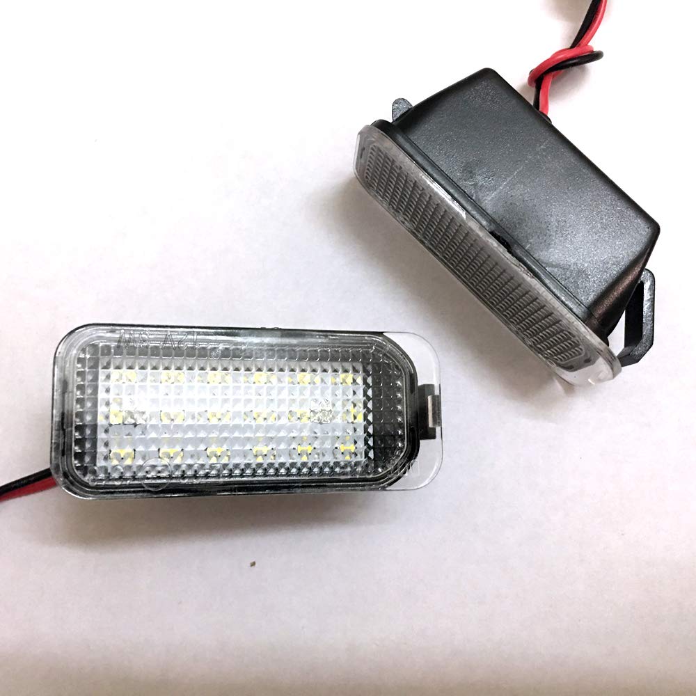 GZLMMY 2Pcs Canbus Car LED License Plate Light Assembly for Ford Fiesta JA8 Focus S-MAX C-MAX Mondeo Kuga Galaxy 2010 18SMD White Lamp OEM Replace (White)