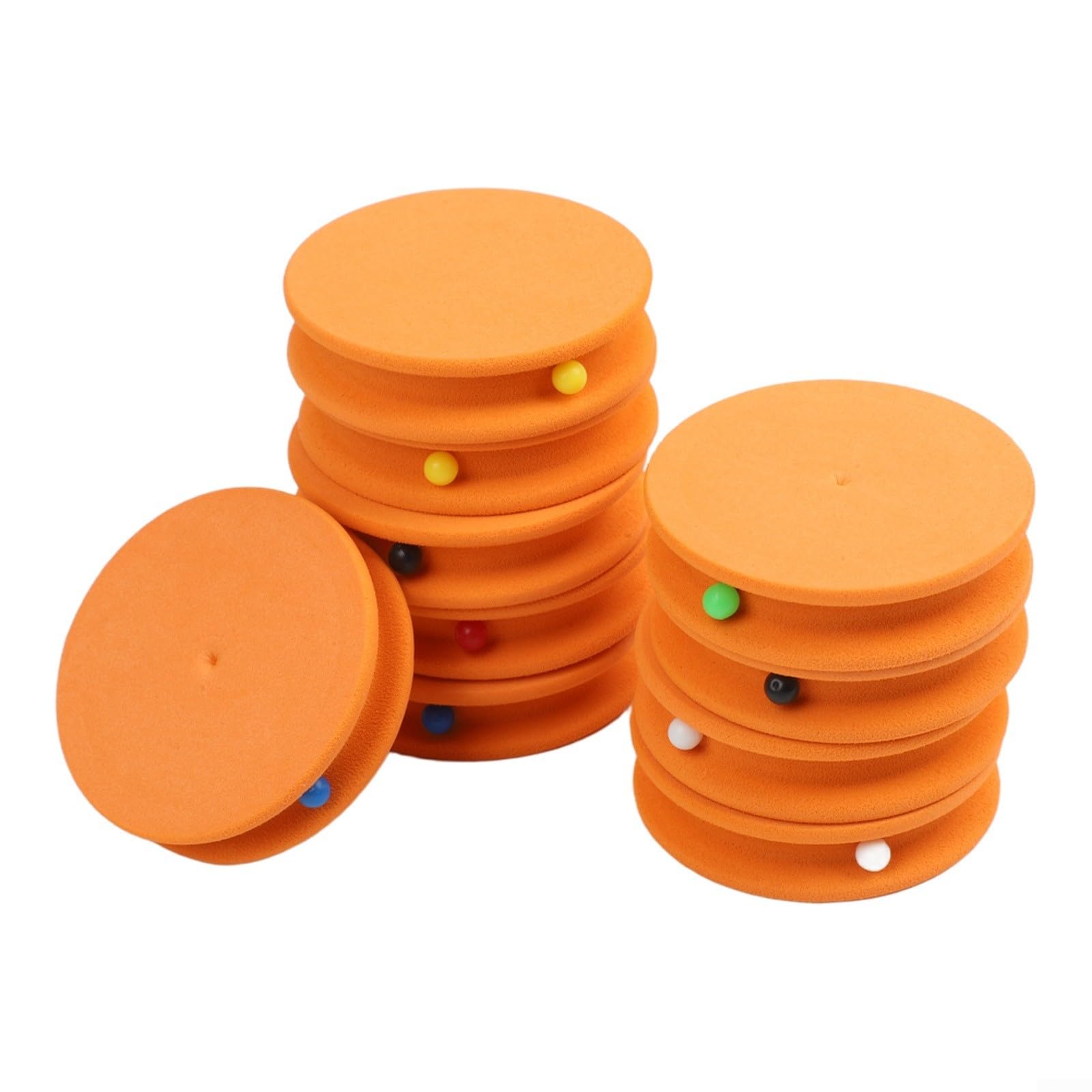 Fauhapyway 10pcs EVA Foam Fishing Line Spools 65mm - Lightweight Tackle Storage Reels, for Organising Main Lines & Leaders, Random Colours.(a)