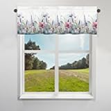 Tiveruda Summer Butterfly Flower Leaves Valance Curtain for Window 52
