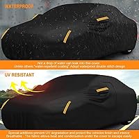 Vista 8 de NEVERLAND Funda para Coche Sedán Impermeable Resistente Protección Todo Clima Nieve Anti-UV Resistente al Viento Exterior Funda Completa para Coche