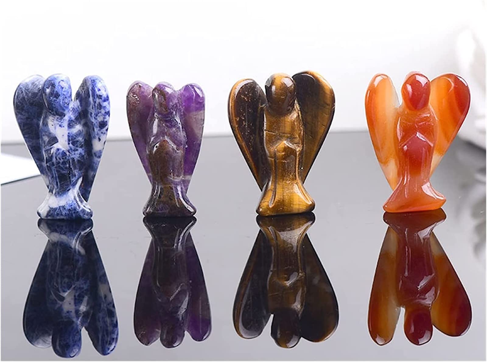 Quarzo Naturale 1 Pezzo Cristallo Naturale Angelo Custode Figura Ametista Pietra Colorata Pietre preziose Artigianato Regalo Fai da Te Residenziale (1 Pezzo Cristallo di Rocca)