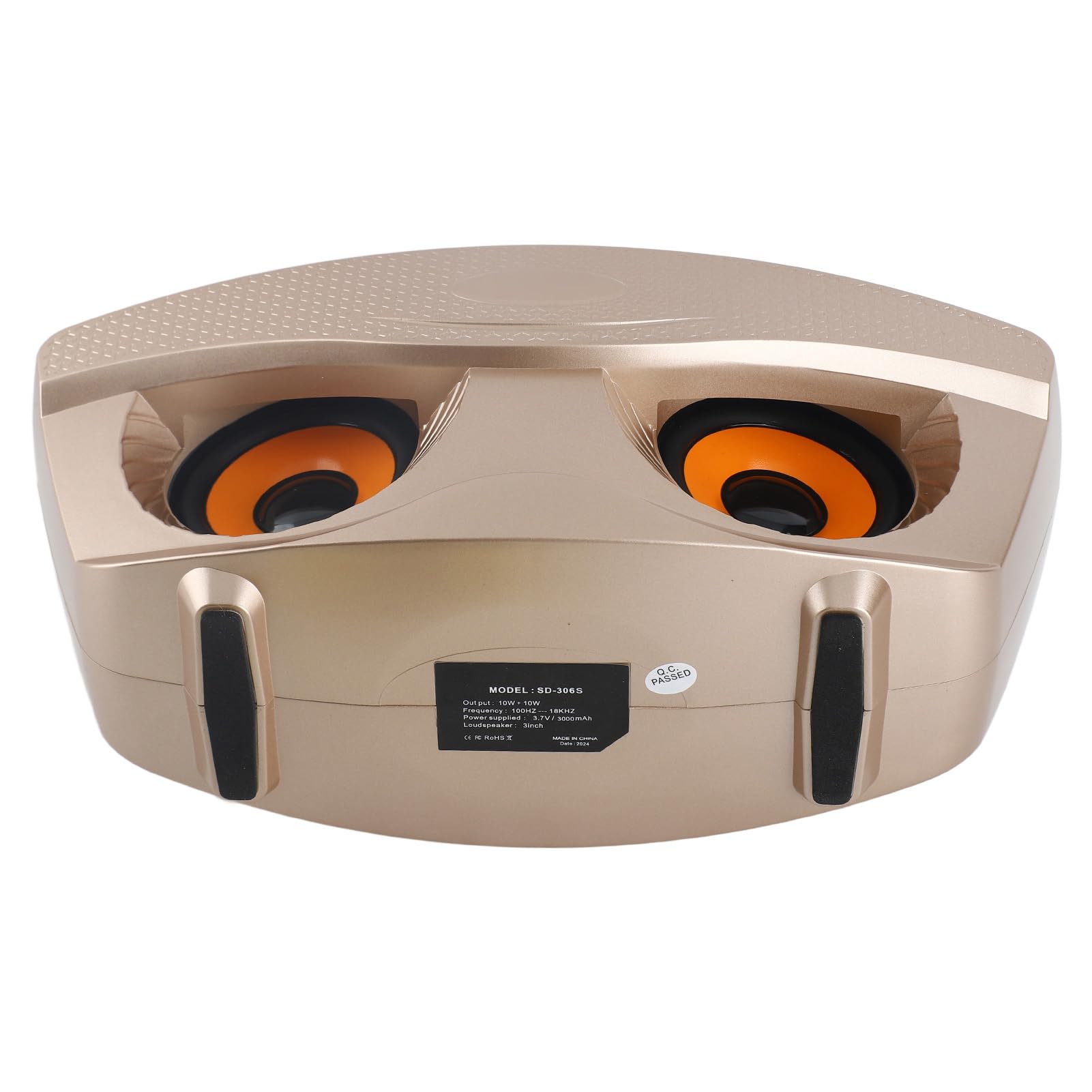 Altoparlante Bluetooth con due microfoni per karaoke a casa, karaoke, altoparlante portatile wireless Bluetooth con ingresso AUX e supporto USB, ideale per riunioni familiari e amici (oro)
