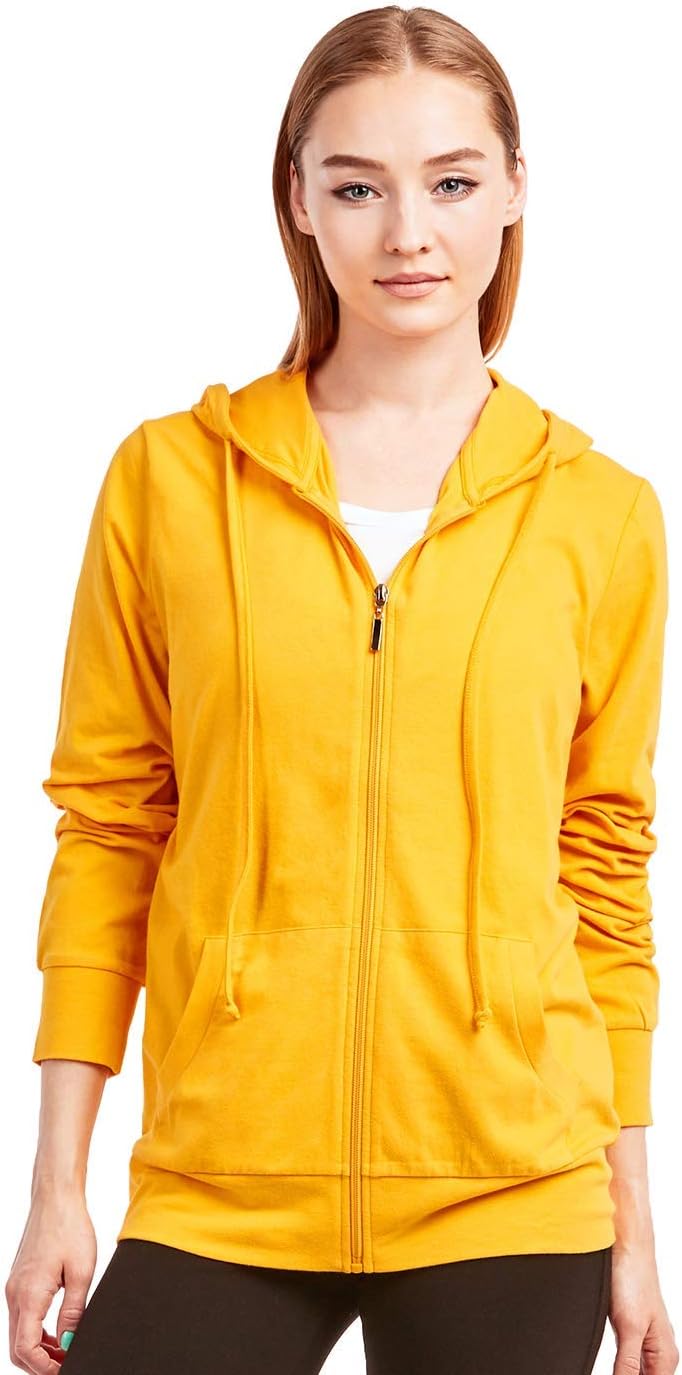 SofraWomen's Thin Cotton Zip Up Hoodie Jacket