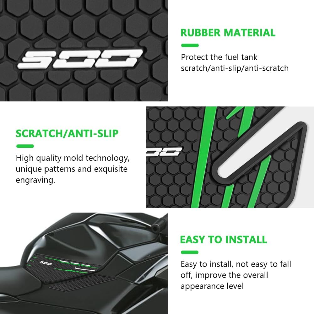 for Ninia 500 Z500 Ninia500 SE 2024 2025 Accessories Side FuelTank Pad Protector Stickers Decal Gas Knee Grip Traction Pad Ninja 400 Z400 2018-2025 Tank Pad