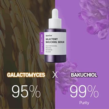 daymellow Galactomy Bakuchiol Serum 1.01fl.oz/30ml, Retinol Face Serum, Niacinamide 2%, Panthenol, Collagen, Wrinkle Care, for Sensitive Skin, Daily Anti-Aging Facial Serum Korean Skincare