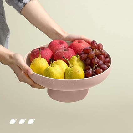 IVELECT 1pc Fruit Storage Snack Tray Drainer Basket Candy Nut Dish Home for Nuts Pink