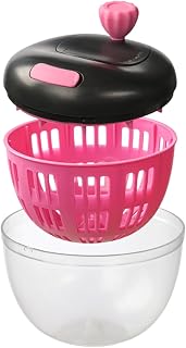 Salad Spinner - Handheld - Dryer, Food Tray | Built-in Strainer Basket, Manual Cranking Tool, Versatile Prep Accessories for Home Cooking Picnic Shredde