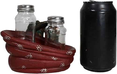 Miniatura 7 de Ebros Gift Sombrero de vaquero occidental rústico, bufanda roja y botas dobles en acabado de piel sintética con acabado de sal y pimienta, juego de