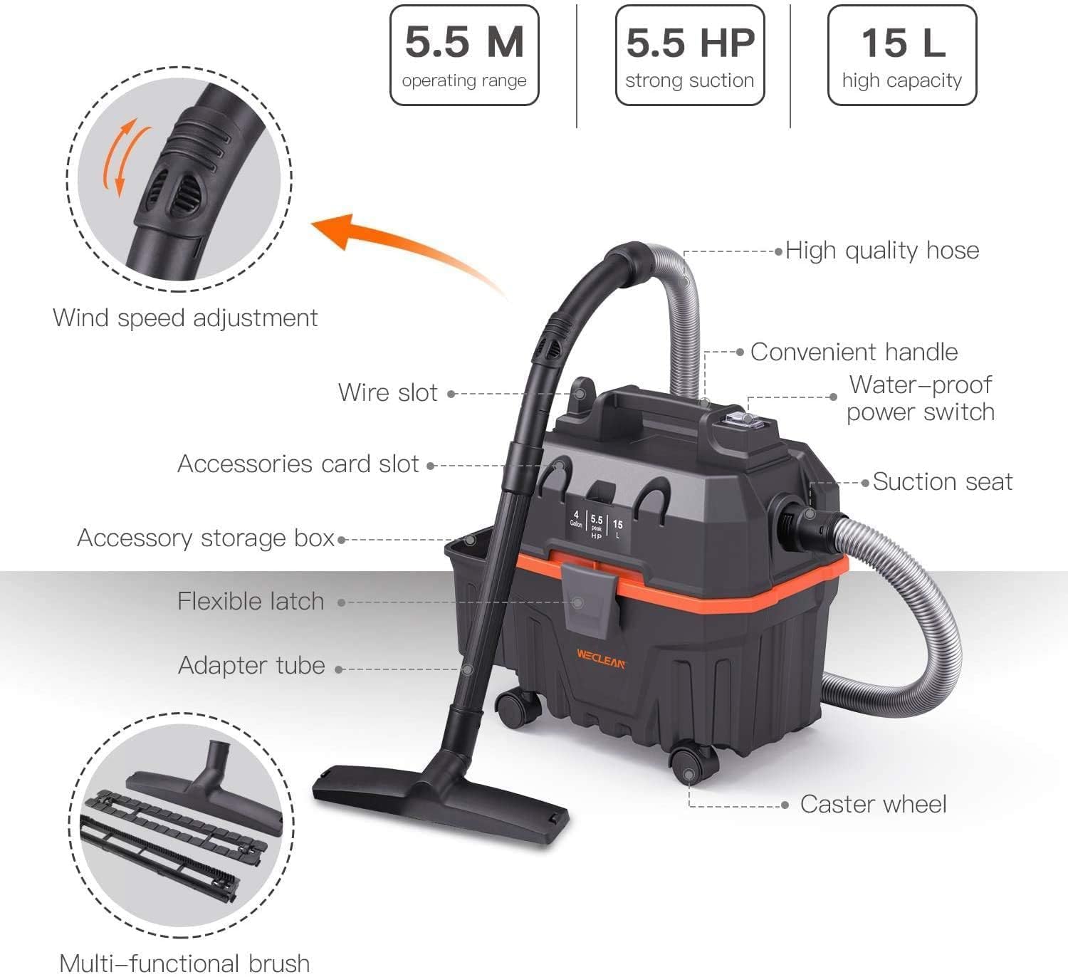 WECLEAN Shop Vac - Wet Dry & Blower -4 WECLEAN Shop Vac - Wet Dry & Blower -4