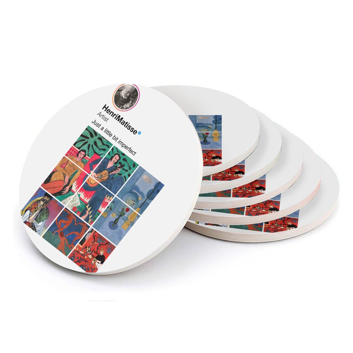Sous-verre ronds en céramique Matisse, l'idée cadeau idéale pour les passionnés d'art moderne